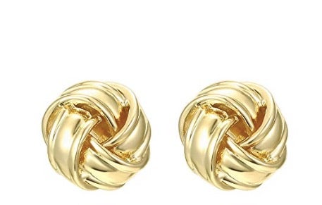PAVOI 14K Gold Plated Sterling Silver Post Love Knot Stud Earrings Gold Earrings for Women 